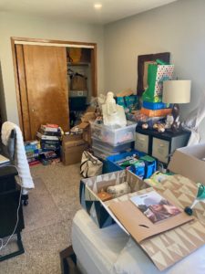 messy guest room/office