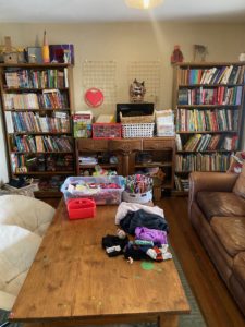 cluttered craft area