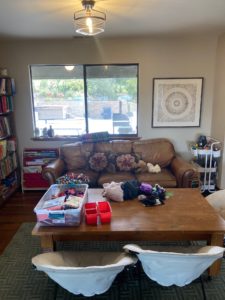 cluttered craft area