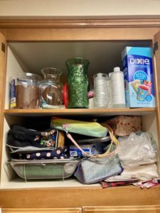 messy cabinet