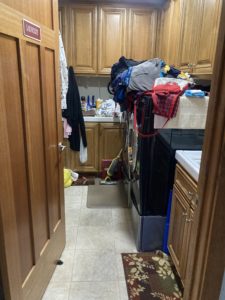 messy laundry room
